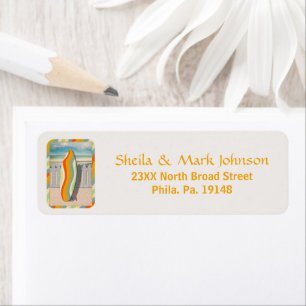 Etiqueta Playas Retro en la playa costera