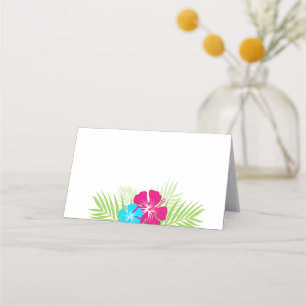 Etiqueta plegable de hibiscus rosa tropical o