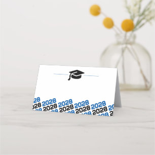 Etiqueta plegable de tapón de graduación azul y ne