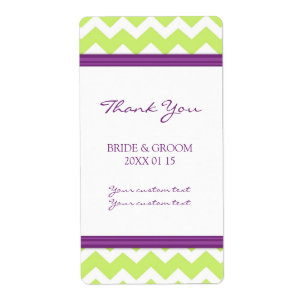 Etiqueta Plum Lime Chevron Bodas
