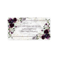 Plum Purple Gold Marble Fall Wedding