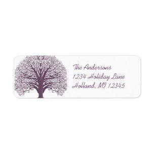 Etiqueta Plum Swirl Tree Return Address