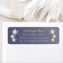 Etiqueta Pluma púrpura con Verde azulado