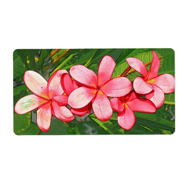 Etiqueta Plumerias rosadas (Frente)