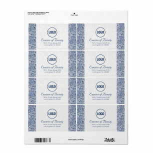 Etiqueta Plush White & Royal Blue Paisley Lace Frame