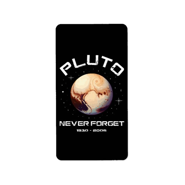 Etiqueta Plutón Nunca Olvides (Frente)
