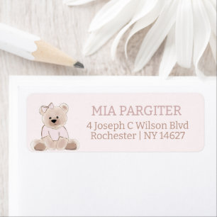 Etiqueta Podemos Esperar A Teddy Bear Baby Shower Rosa