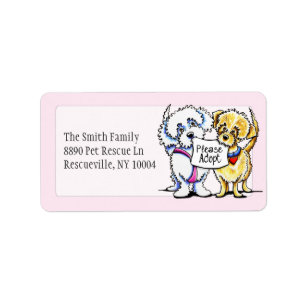 Etiqueta Poderosos Mutts Por Favor Adoptar Studio Pink