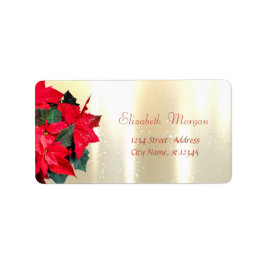 Etiqueta Poinsettia de Navidad, Oro