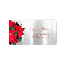 Etiqueta Poinsettia de Navidad, Plata