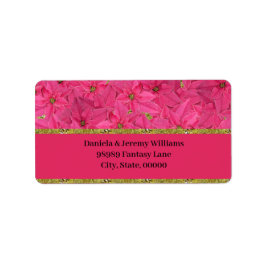 Etiqueta Poinsettias de color fucsia, personalizado