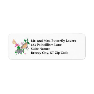 Etiqueta Pointillism Butterflies Address Labels