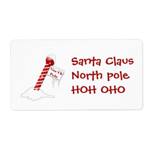Etiqueta poleHOH OHO de Santa ClausNorth