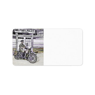 Etiqueta Policía de moto negra ww2