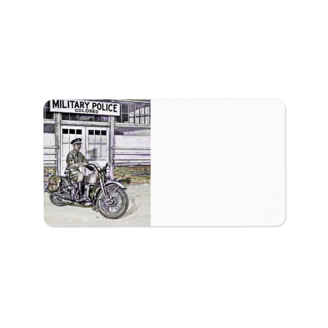 Etiqueta Policía de moto negra ww2 (Frente)