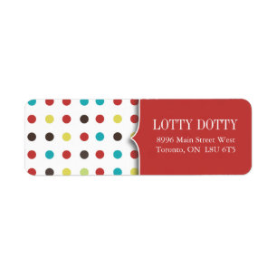 Etiqueta Polk lindo y caprichoso que un dot address