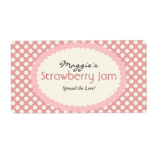 Etiqueta Polka Dot Jam Jar Labels, Personalizado