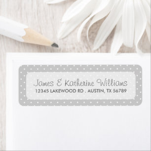 Etiqueta Polka Gris Cute Dots Moderno Boda