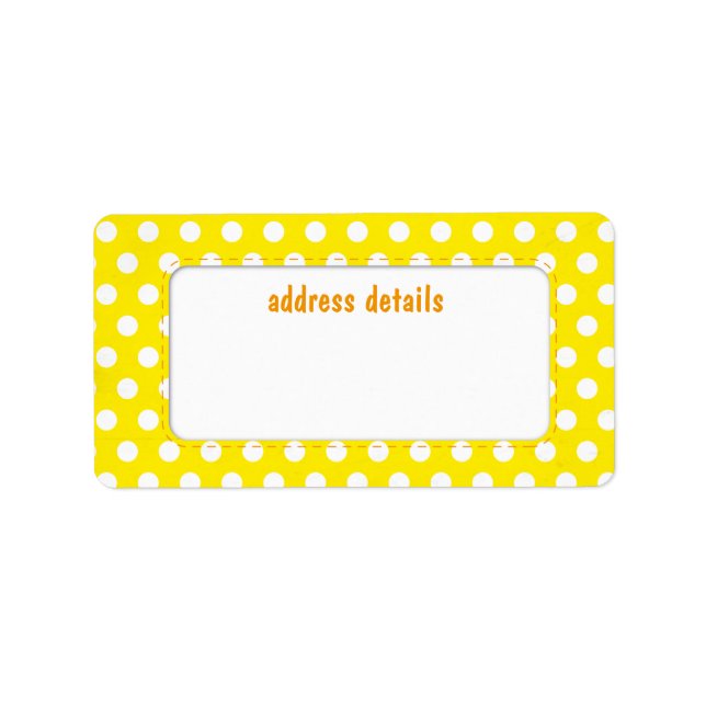 Etiqueta Polkadot amarillo (Frente)