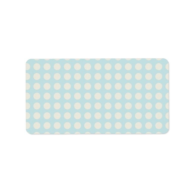 ETIQUETA POLKADOTS AZULES DE PASTEL CUIDADO Y RIBBÓN (Frente)