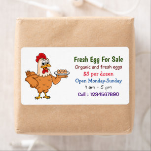 Etiqueta Pollo con huevos personalizado huevo fresco signo 
