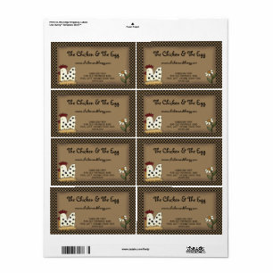 Etiqueta Pollo Kraft de Granja Rústica Primitiva