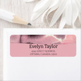 Etiqueta Polvoriento Rosa y negro moderno simple