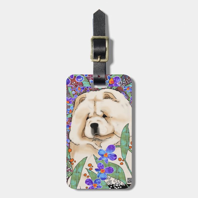 Etiqueta PONER CREMA del equipaje del perro chino (Frente Vertical)