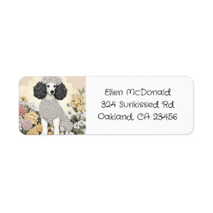 Etiqueta Poodle en flores caprichosas