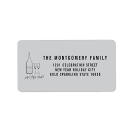 Etiqueta Pop Fizz Clink Elegante Dirección De Champagne De