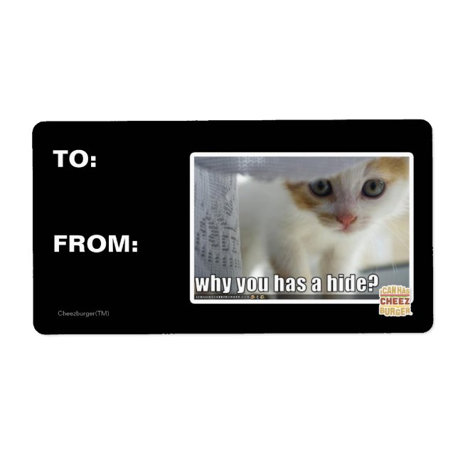 Etiqueta ¿Por qué tienes un escondite? (Frente)