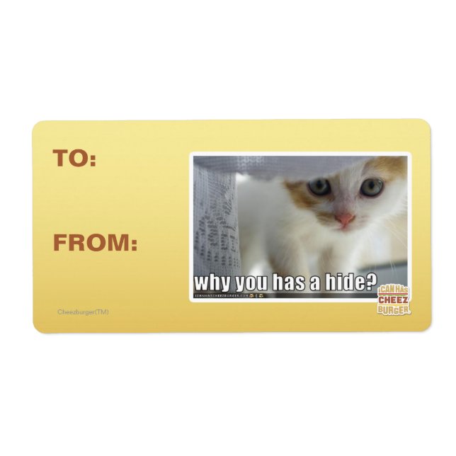 Etiqueta ¿Por qué tienes un escondite? (Frente)