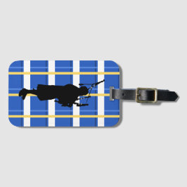 Etiqueta portaequipajes Bagpiper Tartan