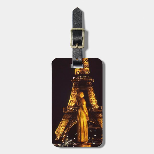 Etiqueta portaequipajes de la Torre Eiffel de Parí (Frente Vertical)
