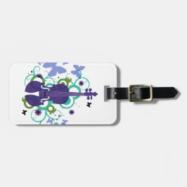 Etiqueta portaequipajes de regalo de violín