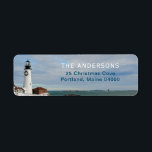 Etiqueta Portland Christmas Lighthouse Return Address<br><div class="desc">Portland Christmas Lighthouse Return Address Label.</div>