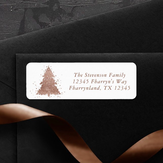 Etiqueta Posah Christmas Tree | Dirección Glam Rosa Gold (Subido por el creador)