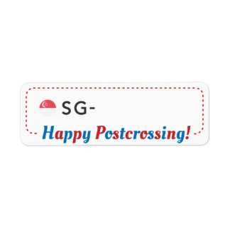 Etiqueta Postcross Postcard ID SG Singapore Postcrosser
