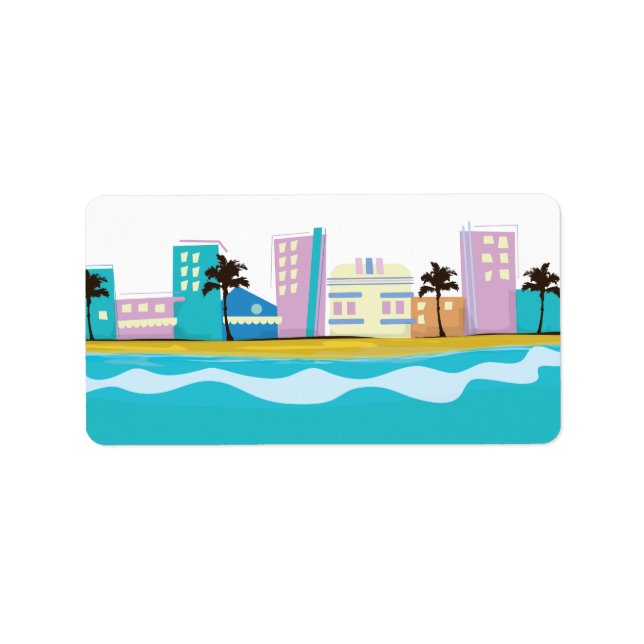 Etiqueta Poster de Miami de los años 80 (Frente)