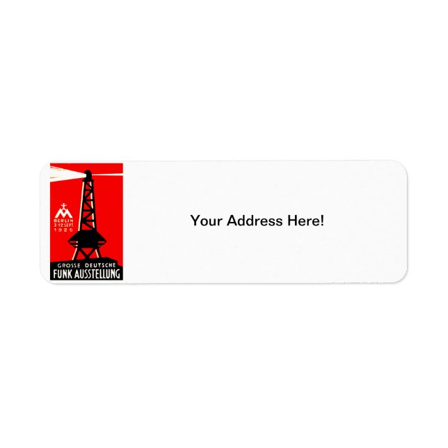 Etiqueta poster de Radio + Radiodifusión de 1926 (Frente)