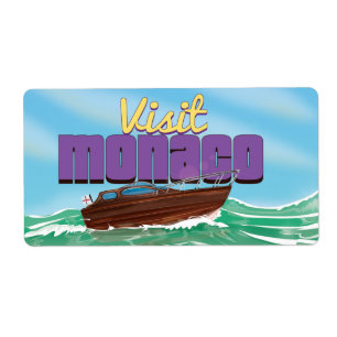Etiqueta Póster de viaje Visita Mónaco