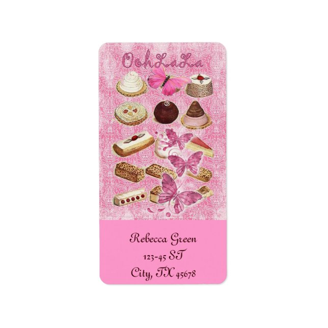 Etiqueta postre de pastelería de panadería francesa (Frente)