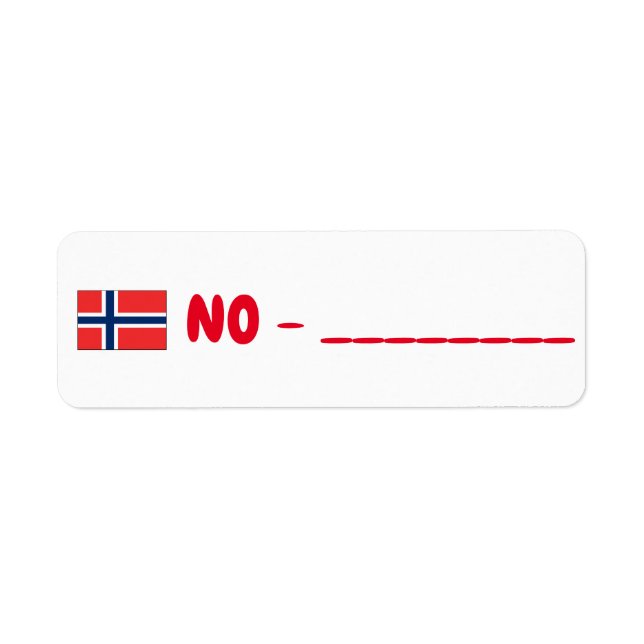 Etiqueta Posttravesía del id de Noruega (Frente)