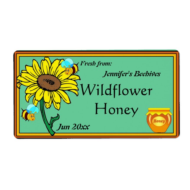 Etiqueta Pota de girasol y miel (Frente)