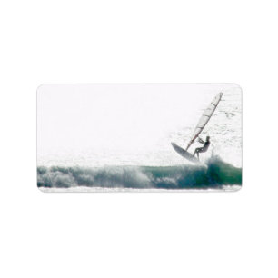 Etiqueta Practique surf el viento