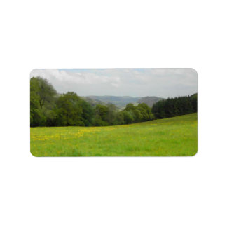 Etiqueta Prado verde. El paisaje rural.
