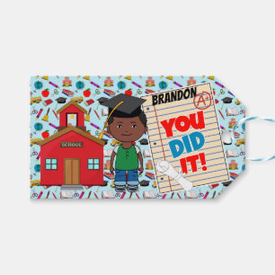 Etiqueta preescolar afroamericana BOY de la