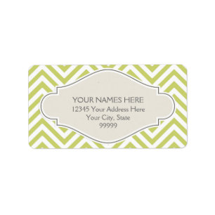 Etiqueta Preppy Chevron Stripe Modern Monogramed Name