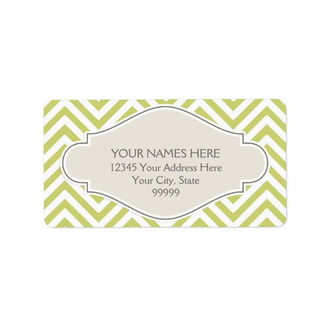 Etiqueta Preppy Chevron Stripe Modern Monogramed Name (Frente)