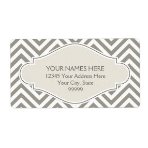 Etiqueta Preppy Chevron Stripe Modern Monogramed Name